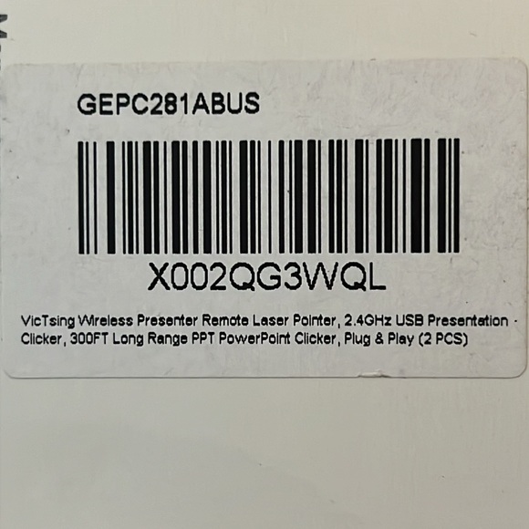Victsing Wireless Presenter Remote Laser Pointer, 2.4 GHz Model: PC189A, 2 Piece - Picture 13 of 16